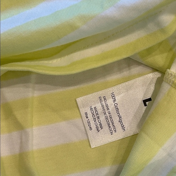 Scotch & Soda Yellow and White Striped Short Sleeve Crop Tennis Girl Tee large - Picture 6 of 7